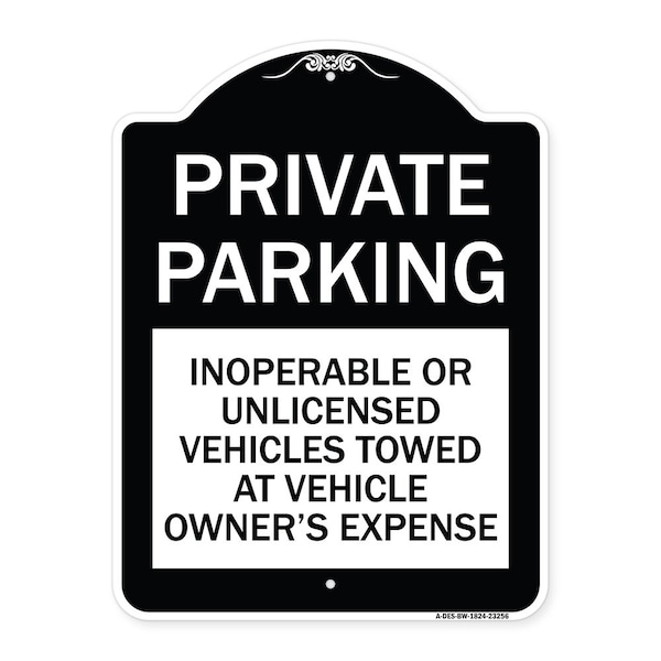 Private Parking Inoperable or Unlicensed Vehicles Towed at Vehicle Owners Expense, BW-1824-23256